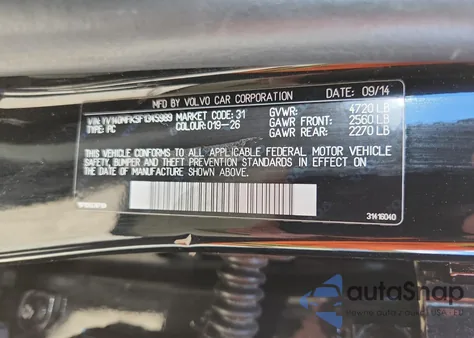 2015 Volvo S60 Premier z USA, uszkodzony, nr VIN YV140MFK5F1345989